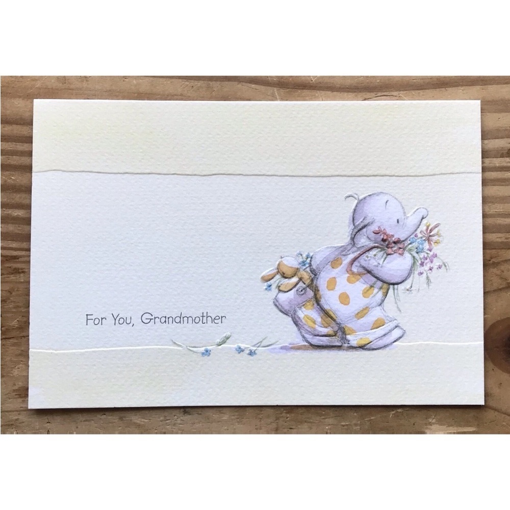 Vintage Humphreys Corner Elephant Grandmother Birthday Card Whimsical Sweet